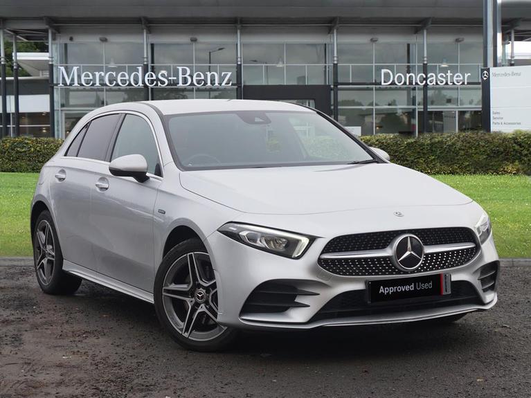 Used 2021 MERCEDES-BENZ A Class 1.3 A250e 15.6kWh AMG Line Hatchback 5dr Petrol Plug-in Hybrid 8G-DCT Euro 6 (s/s) (218 ps) Silver at JCT600