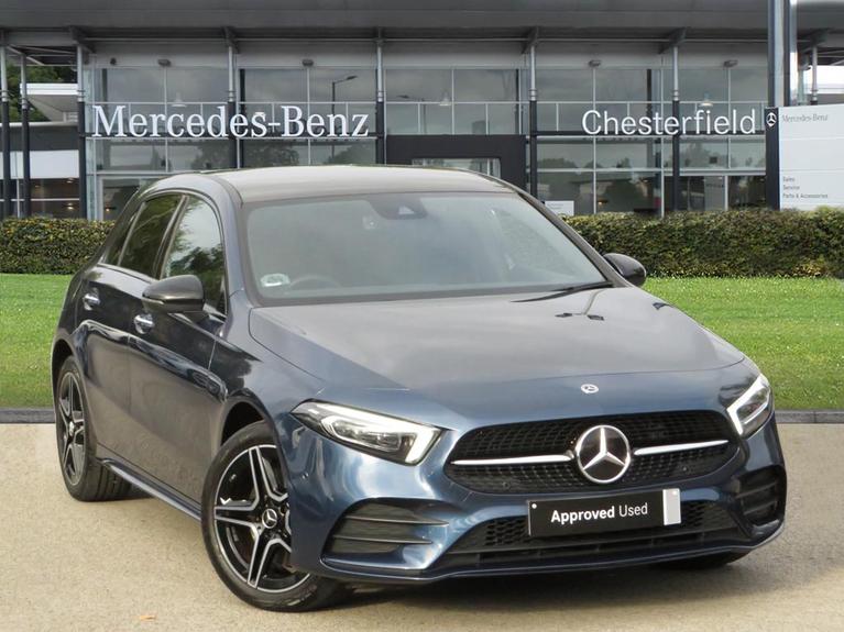 Used 2022 MERCEDES-BENZ A Class A250e AMG Line Premium Plus Edition 5dr Auto denim blue metallic at JCT600