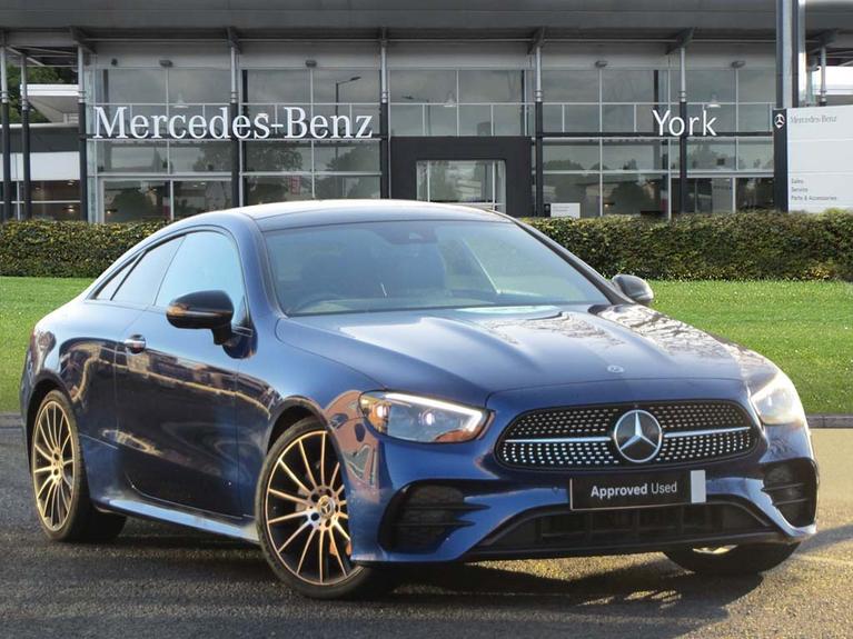 Used 2021 MERCEDES-BENZ E Class 2.0 E220d AMG Line Night Edition (Premium Plus) Coupe 2dr Diesel G-Tronic+ Euro 6 (s/s) (194 ps) Blue at JCT600