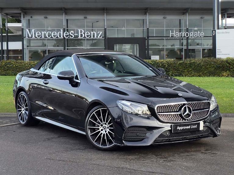 Used 2021 MERCEDES-BENZ E Class 2.0 E220d AMG Line (Premium Plus) Cabriolet 2dr Diesel G-Tronic+ Euro 6 (s/s) (194 ps) Obsidian Black at JCT600