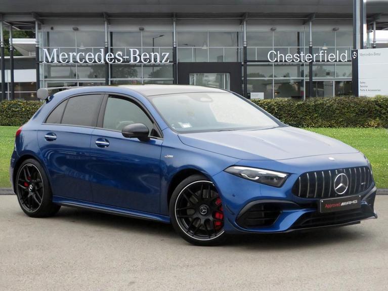 Used 2024 MERCEDES-BENZ A Class 2.0 A45 AMG S Plus Hatchback 5dr Petrol 8G-DCT 4MATIC+ Euro 6 (s/s) (421 ps) Blue at JCT600