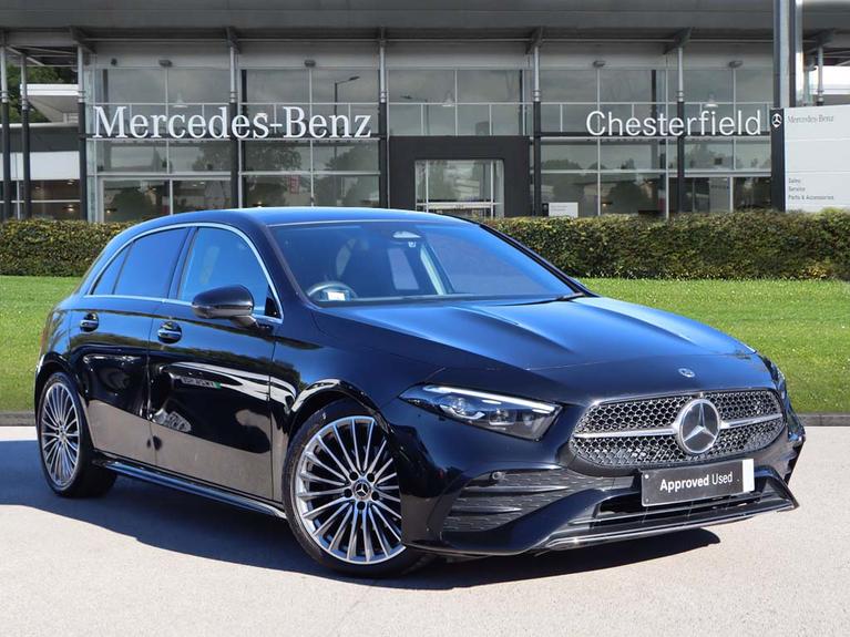 Used 2023 MERCEDES-BENZ A Class 1.3 A180h MHEV AMG Line (Premium Plus) Hatchback 5dr Petrol Hybrid 7G-DCT Euro 6 (s/s) (150 ps) Black at JCT600