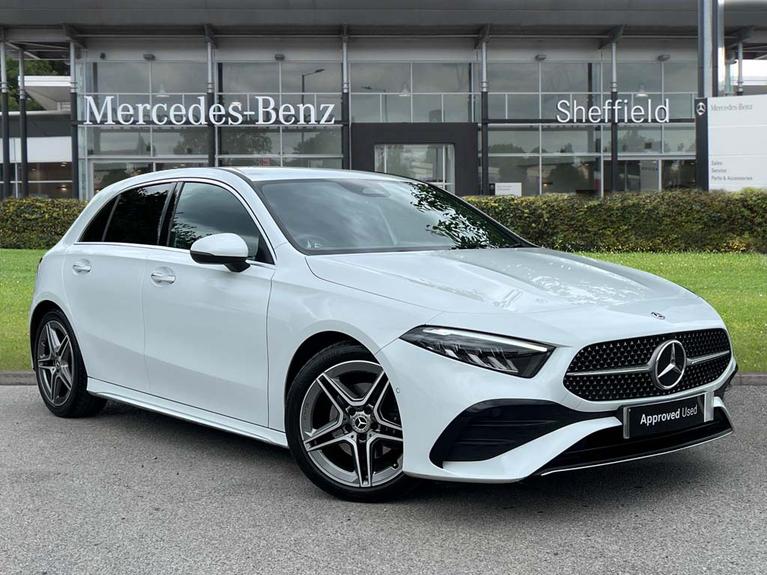 Used 2023 MERCEDES-BENZ A Class 1.3 A180h MHEV AMG Line (Premium) Hatchback 5dr Petrol Hybrid 7G-DCT Euro 6 (s/s) (150 ps) White at JCT600