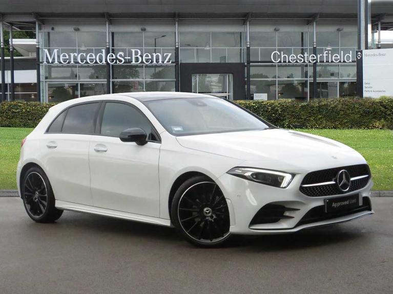 Used 2023 MERCEDES-BENZ A Class 1.3 A200 AMG Line Night Edition (Premium Plus) Hatchback 5dr Petrol 7G-DCT Euro 6 (s/s) (163 ps) White at JCT600