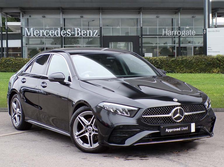 Used 2024 MERCEDES-BENZ A Class 1.3 A200h MHEV AMG Line (Premium) Saloon 4dr Petrol Hybrid 7G-DCT Euro 6 (s/s) (177 ps) Cosmos Black at JCT600