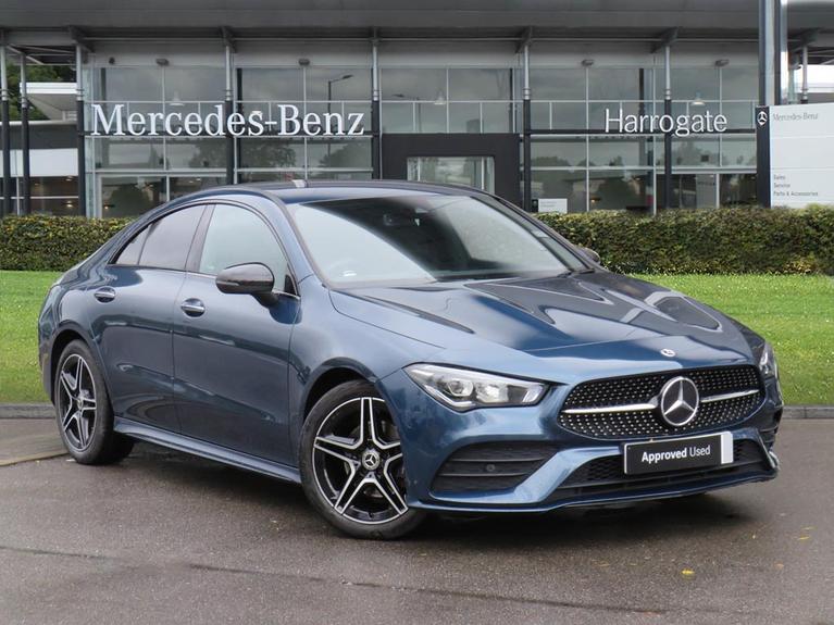 Used 2023 MERCEDES-BENZ CLA Class 1.3 CLA180h MHEV AMG Line (Premium) Coupe 4dr Petrol Hybrid 7G-DCT Euro 6 (s/s) (150 ps) Denim Blue Metallic at JCT600