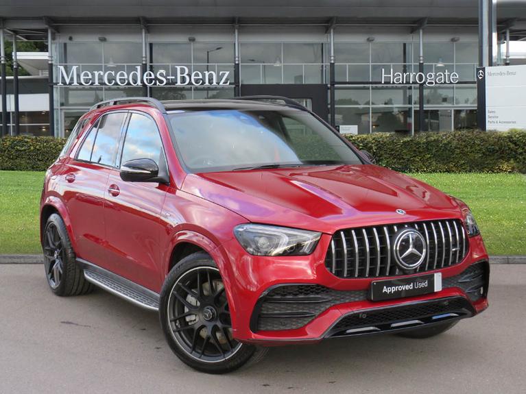 Used 2023 MERCEDES-BENZ Gle 3.0 GLE53 BiTurbo MHEV AMG (Premium Plus) SUV 5dr Petrol Hybrid SpdS TCT 4MATIC+ Euro 6 (s/s) (7 Seat) (457 ps) Manufaktur Hyacinth Red Metallic at JCT600