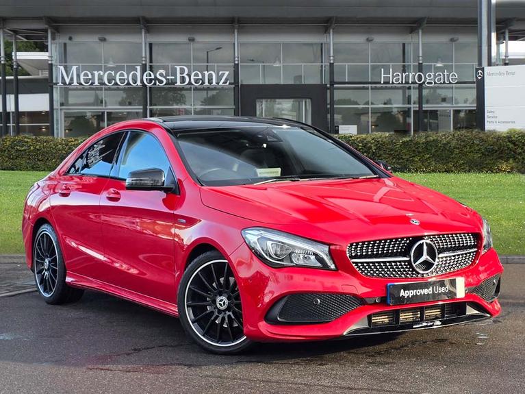 Used 2019 MERCEDES-BENZ CLA Class 1.6 CLA200 AMG Line Night Edition (Plus) Coupe 4dr Petrol 7G-DCT Euro 6 (s/s) (156 ps) Jupiter Red at JCT600