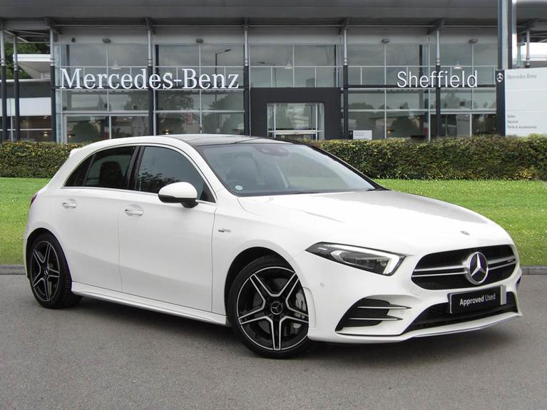 Used 2019 MERCEDES-BENZ A Class 2.0 A35 AMG (Premium Plus) Hatchback 5dr Petrol SpdS DCT 4MATIC Euro 6 (s/s) (306 ps) White at JCT600