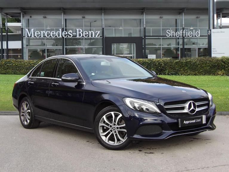 Used 2017 MERCEDES-BENZ C Class 2.0 C200 Sport (Premium) Saloon 4dr Petrol G-Tronic+ 4MATIC Euro 6 (s/s) (184 ps) Blue at JCT600