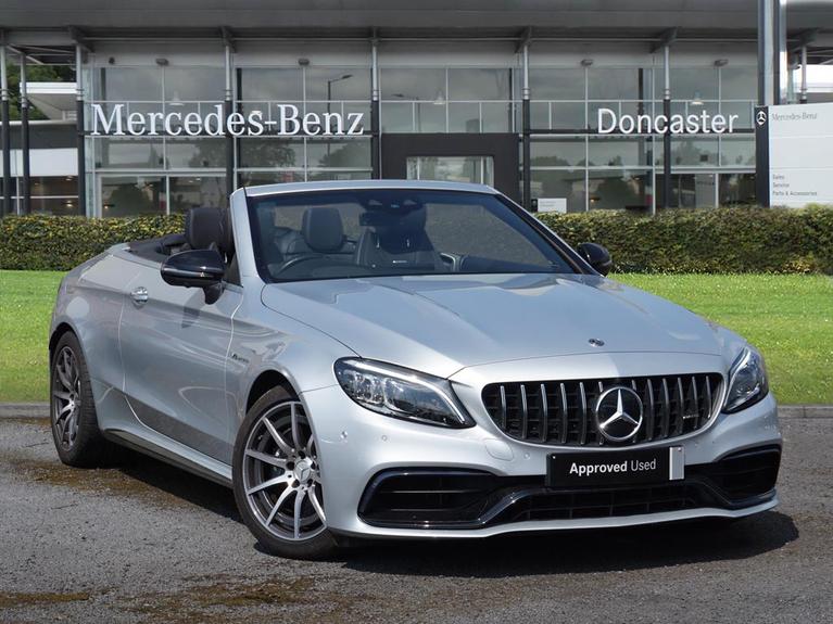 Used 2019 MERCEDES-BENZ C Class 4.0 C63 V8 BiTurbo AMG (Premium Plus) Cabriolet 2dr Petrol SpdS MCT Euro 6 (s/s) (476 ps) Silver at JCT600