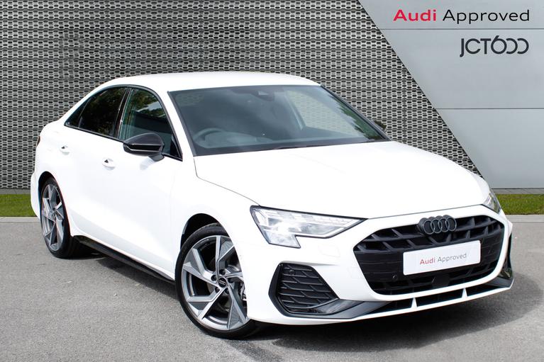 Used 2024 AUDI A3 Saloon Black Edition 35TFSI 150PS S Tronic Arkona White at JCT600