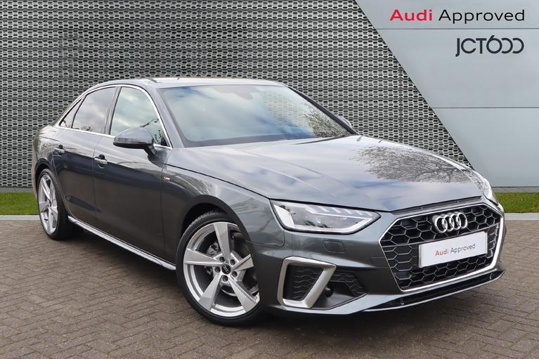 Used 2024 AUDI A4 2.0 TFSI 35 S line Saloon 4dr Petrol S Tronic Euro 6 (s/s) (150 ps) Grey at JCT600