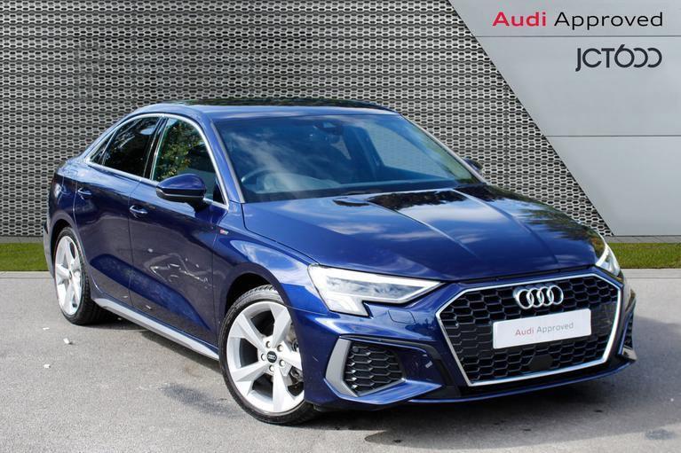 Used 2024 AUDI A3 Saloon S Line 35TFSI 150PS S Tronic Navarra Blue at JCT600