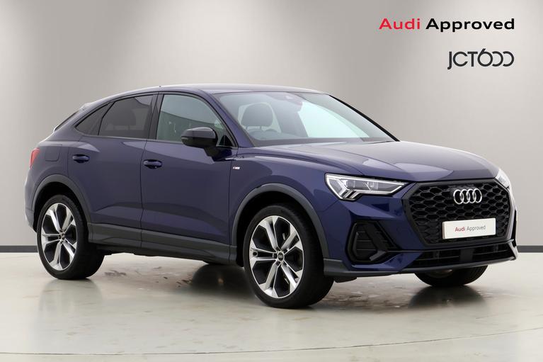 Used 2022 Audi Q3 35 TFSI Black Edition 5dr S Tronic Navarra blue, metallic at JCT600