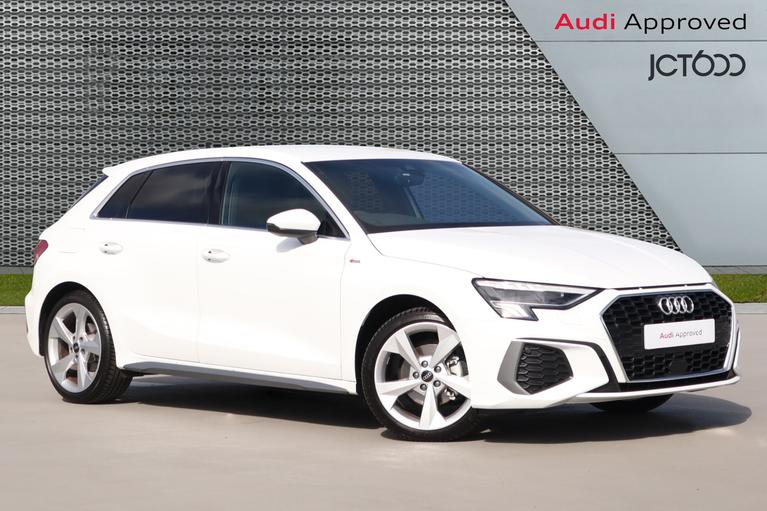 Used 2024 Audi A3 1.5 TFSI 35 S line Sportback 5dr Petrol S Tronic Euro 6 (s/s) (150 ps) White at JCT600