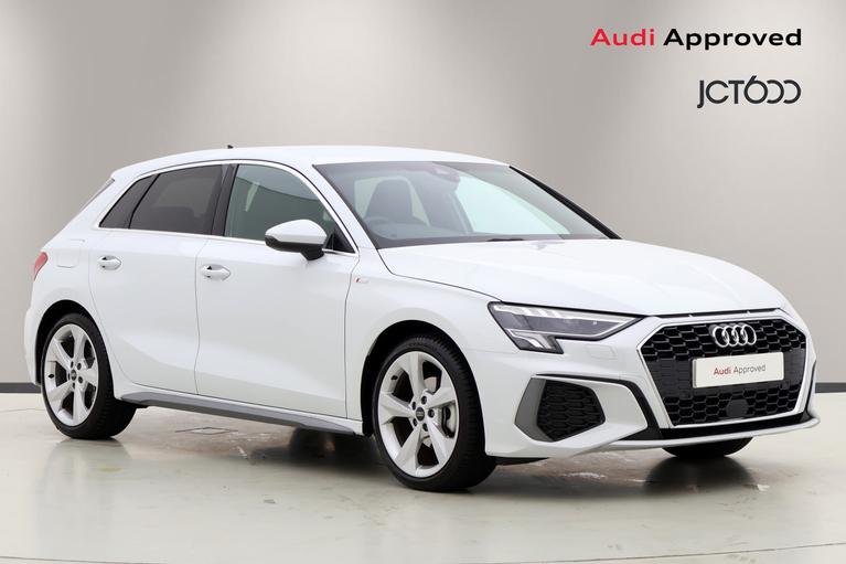 Used 2024 Audi A3 1.5 TFSI 35 S line Sportback 5dr Petrol S Tronic Euro 6 (s/s) (150 ps) White at JCT600