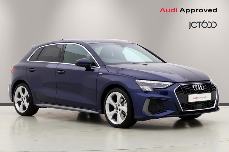 Used 2024 AUDI A3 1.0 TFSI 30 S line Sportback 5dr Petrol S Tronic Euro 6 (s/s) (110 ps) Blue at JCT600