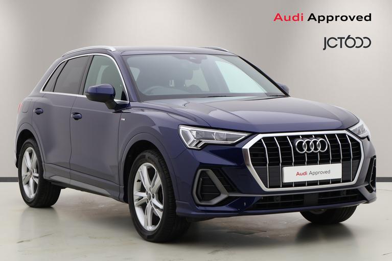 Used 2021 AUDI Q3 1.5 TFSI CoD 35 S line SUV 5dr Petrol S Tronic Euro 6 (s/s) (150 ps) Blue at JCT600