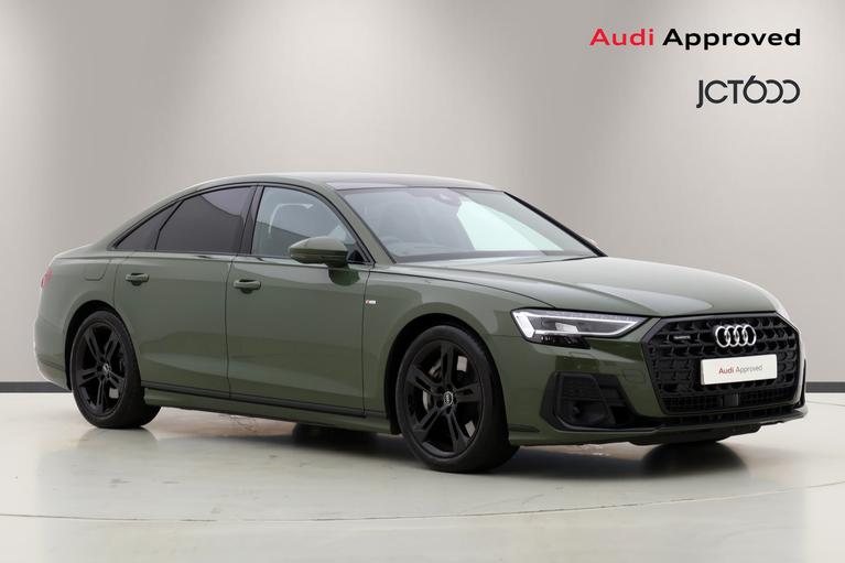 Used 2023 Audi A8 3.0 TFSIe V6 60 S line Saloon 4dr Petrol Plug-in Hybrid Tiptronic quattro Euro 6 (s/s) (17.9kWh) (462 ps) Green at JCT600