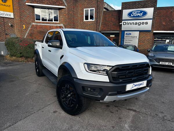 Used 2021 Ford Ranger 2.0 EcoBlue Raptor Pickup Double Cab 4dr Diesel Auto 4WD Euro 6 (s/s) (213 ps) White at Dinnages