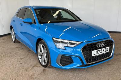 Used 2022 Audi A3 1.4 TFSIe 40 S line Sportback 5dr Petrol Plug-in Hybrid S Tronic Euro 6 (s/s) 13kWh (204 ps) Blue at Dack Vans