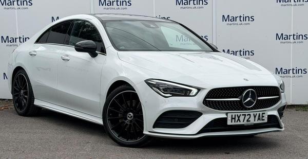 Used 2022 Mercedes-Benz CLA 1.3 CLA200 AMG Line Night Edition (Premium Plus) Coupe 7G-DCT Euro 6 (s/s) 4dr Digital White at Martins Group