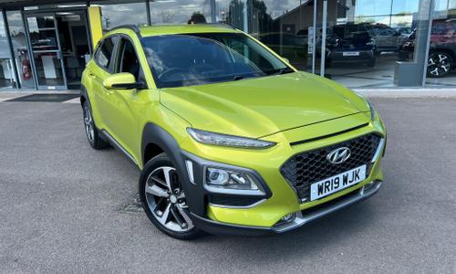 Used 2018 Hyundai KONA 1.0 T-GDi Blue Drive Premium Euro 6 (s/s) 5dr Yellow at Staceys Motors