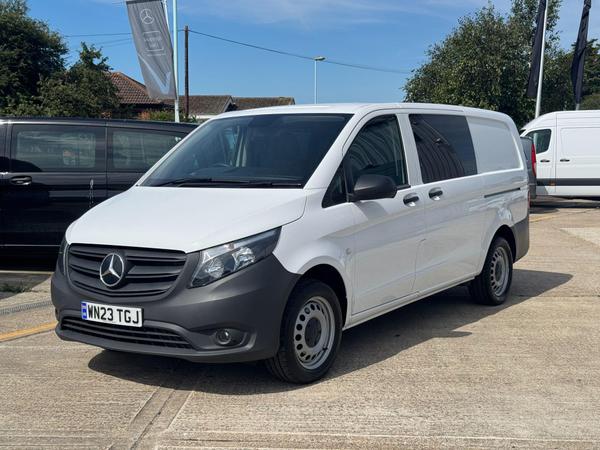 Used 2023 Mercedes-Benz Vito 2.0 114 CDI Progressive Crew Van Double Cab 5dr Diesel Manual RWD L2 Euro 6 (s/s) (LWB) (136 ps) White at MBNI Truck & Van