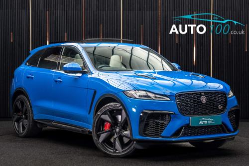 Used 2022 Jaguar F-PACE 5.0 P550 V8 SVR Quickshift AWD Euro 6 (s/s) 5dr Blue at Auto100