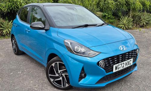 Used 2022 Hyundai i10 1.2 Premium Euro 6 (s/s) 5dr Blue at Staceys Motors