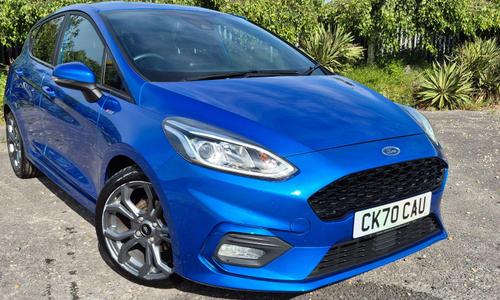 Used 2020 Ford Fiesta 1.0T EcoBoost MHEV ST-Line Edition Euro 6 (s/s) 5dr Blue at Staceys Motors