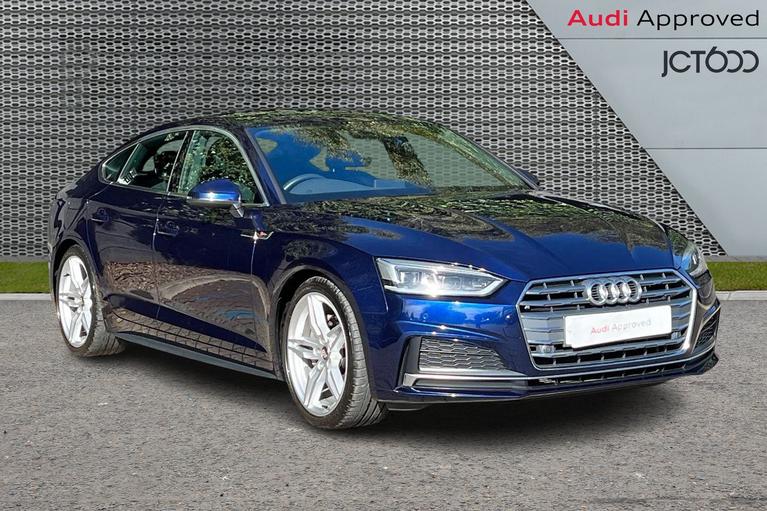 Used 2020 Audi A5 Sportback S line 40 TDI 190 PS S tronic Navarra blue at JCT600