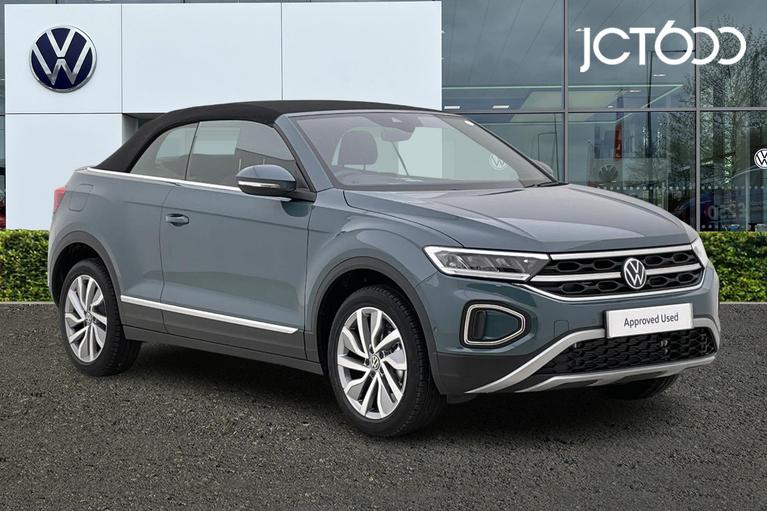 Used ~ VOLKSWAGEN T-Roc Cabriolet Style 1.5 TSI 150PS 7-speed DSG 2 Door Petrol Blue/Black at JCT600