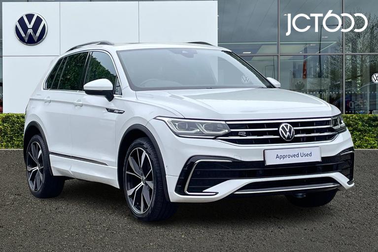 Used 2021 Volkswagen Tiguan R-Line 2.0 TDI 150PS 7-Speed DSG 4Motion Pure White at JCT600