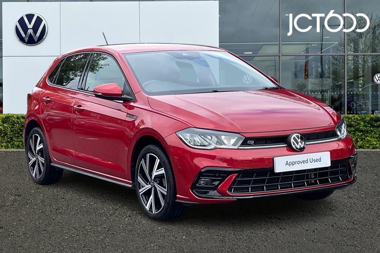 Used 2022 VOLKSWAGEN Polo 1.0 TSI R-Line Hatchback 5dr Petrol Manual Euro 6 (s/s) (95 ps) Red at JCT600