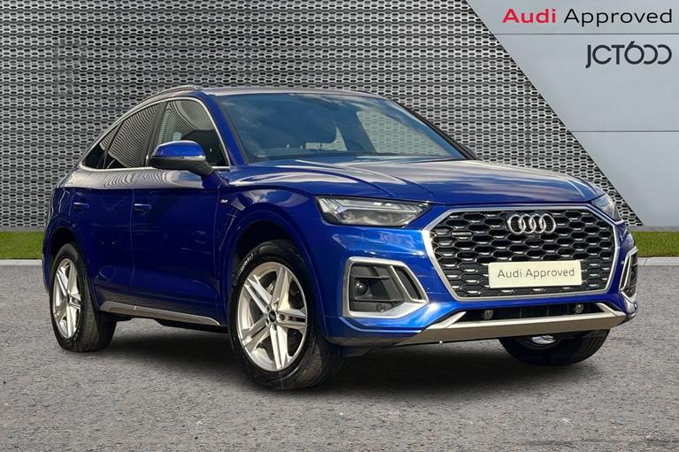 Used 2021 AUDI Q5 2.0 TDI 40 S line Sportback 5dr Diesel S Tronic quattro Euro 6 (s/s) (204 ps) Blue at JCT600