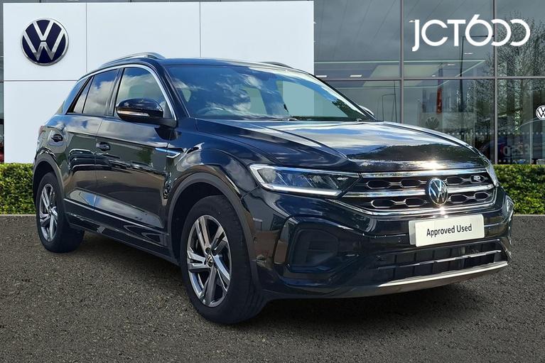 Used 2023 VOLKSWAGEN T-Roc 1.5 TSI R-Line SUV 5dr Petrol Manual Euro 6 (s/s) (150 ps) Black at JCT600