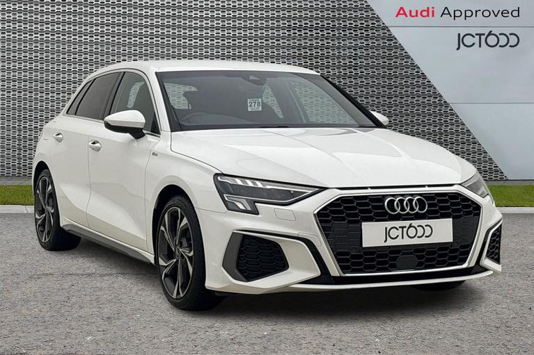 Used 2024 Audi A3 1.5 TFSI 35 S line Sportback 5dr Petrol S Tronic Euro 6 (s/s) (150 ps) White at JCT600
