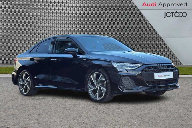 Used 2025 Audi A3 1.5 TFSI 35 Black Edition Saloon 4dr Petrol S Tronic Euro 6 (s/s) (150 ps) Black at JCT600