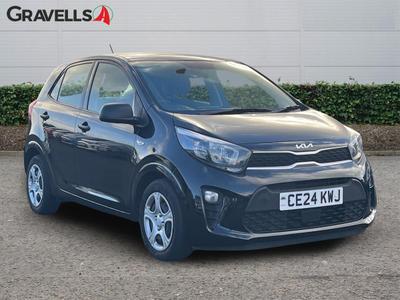Used 2024 Kia PICANTO 1.0 1 Hatchback 5dr Petrol Manual Euro 6 (s/s) (66 bhp) midnight black at Gravells