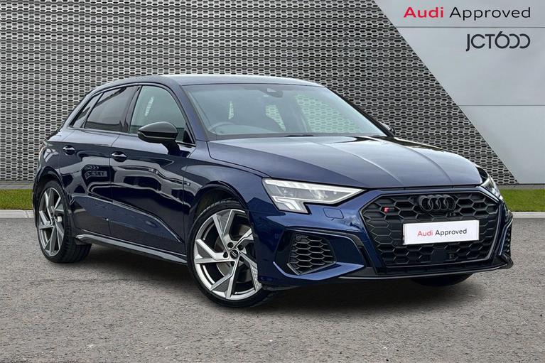 Used 2024 AUDI S3 2.0 TFSI Black Edition Sportback 5dr Petrol S Tronic quattro Euro 6 (s/s) (310 ps) Blue at JCT600