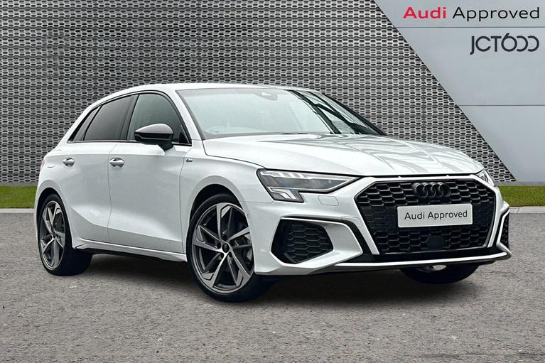 Used 2024 AUDI A3 1.5 TFSI 35 Black Edition Sportback 5dr Petrol S Tronic Euro 6 (s/s) (150 ps) White at JCT600