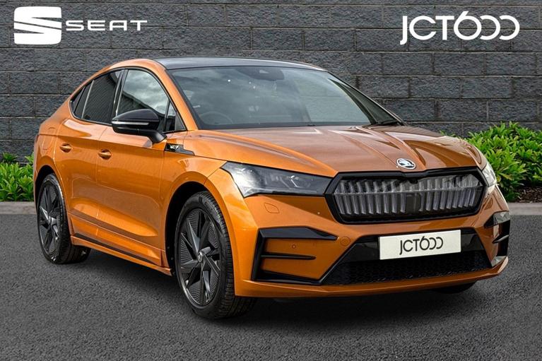 Used 2023 ŠKODA Enyaq iV 82kWh vRS Coupe 5dr Electric Auto 4WD (DC135kW) (299 ps) Phoenix Orange at JCT600