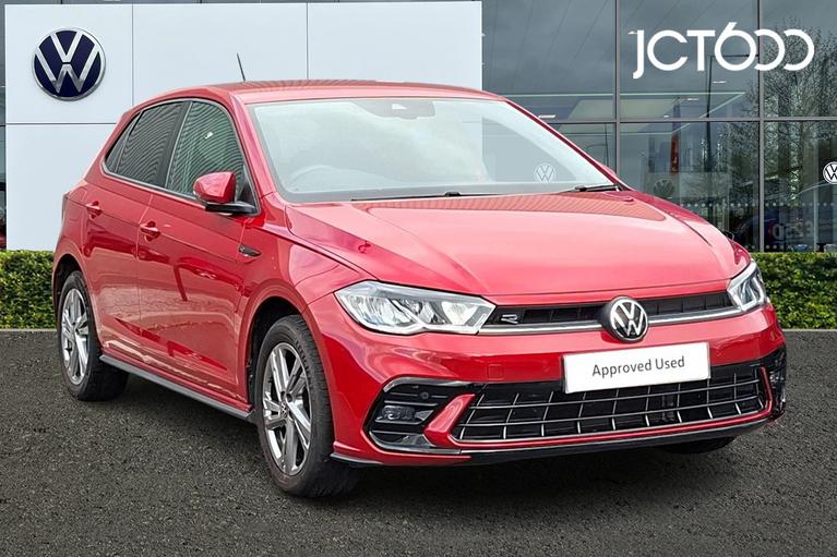 Used 2024 VOLKSWAGEN Polo 1.0 TSI R-Line Hatchback 5dr Petrol Manual Euro 6 (s/s) (95 ps) Kings Red Metallic at JCT600