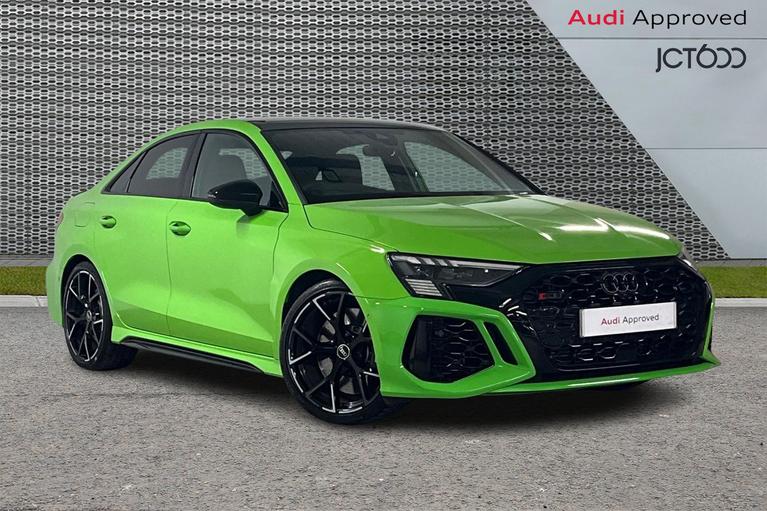 Used 2022 AUDI RS3 2.5 TFSI Vorsprung Saloon 4dr Petrol S Tronic quattro Euro 6 (s/s) (400 ps) Green at JCT600