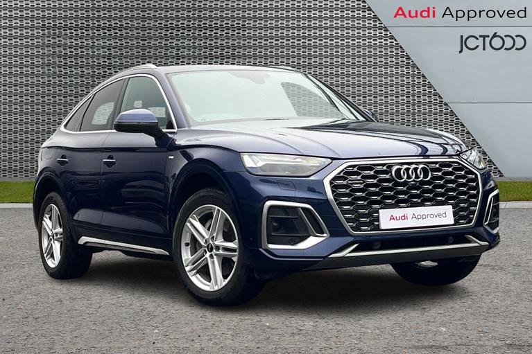 Used 2023 AUDI Q5 2.0 TDI 40 S line Sportback 5dr Diesel S Tronic quattro Euro 6 (s/s) (204 ps) Blue at JCT600