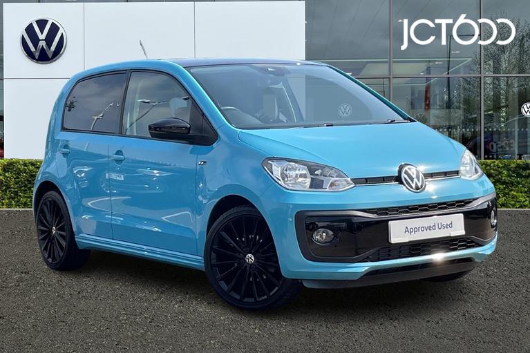 Used 2021 VOLKSWAGEN Up R-Line 1.0 65PS 5-speed Manual 5 Door Teal Blue Deep Black Pearl at JCT600