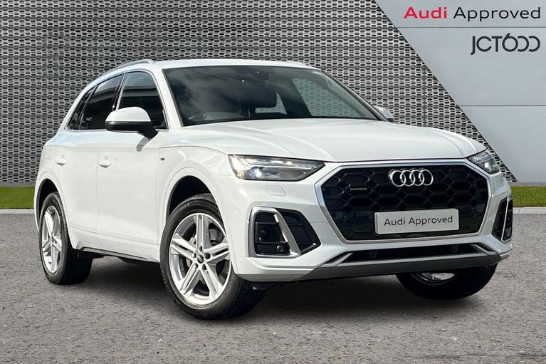 Used 2023 Audi Q5 40 TDI Quattro S Line 5dr S Tronic Glacier white, metallic at JCT600