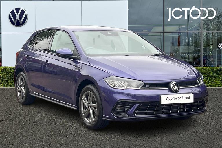 Used 2023 VOLKSWAGEN Polo 1.0 TSI R-Line Hatchback 5dr Petrol Manual Euro 6 (s/s) (95 ps) Purple at JCT600